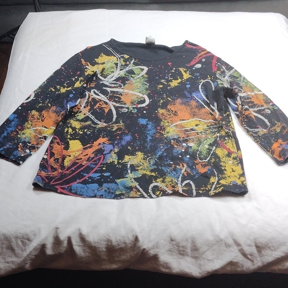 Jess & Jane women's 3/4 sleeved top with sequins size large